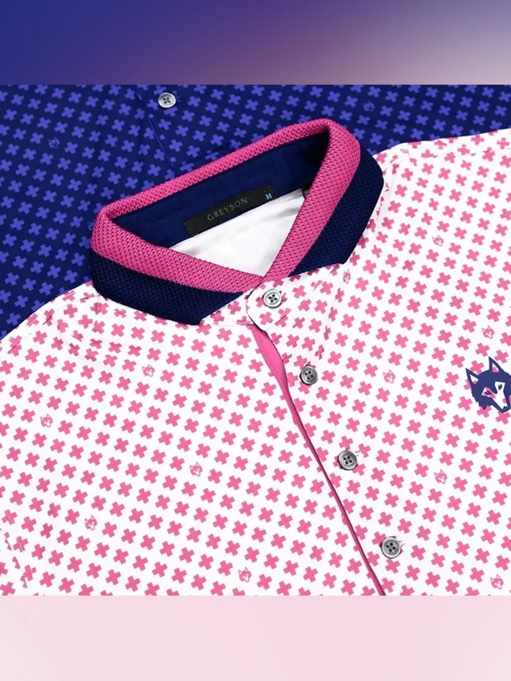 Greyson Men's Love + Loyalty Short Sleeve Polo Shirt Pink Size XXL Golf Preppy - Picture 4 of 13